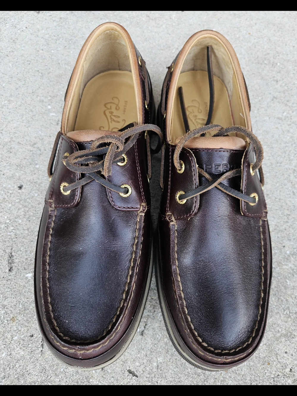 Sperry Top-Sider Gold Cup Gold Boat ASV Brown Leather Boat Shoes US 9 M 0579052